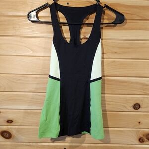 Lululemon Womens Black and Green Tank Top